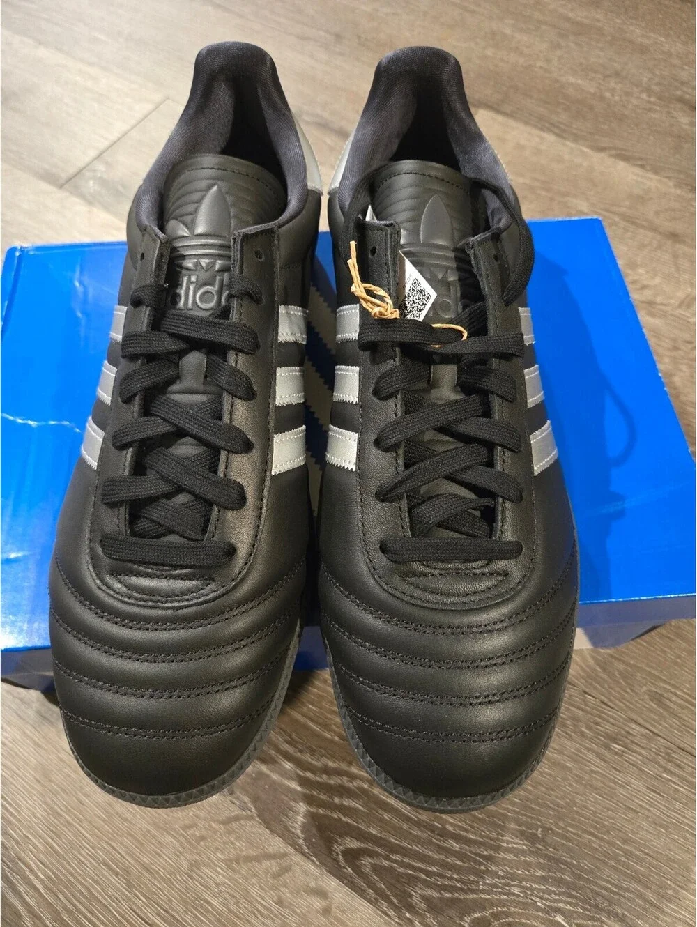 adidas Samba JP Black Silver Metallic Gum HQ9241 Men's 12 New Box